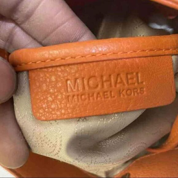 Michael Kors MK Designer Orange Jet Set Shoulder Crossbody Bag Hobo Bucket Purse - Picture 10 of 10